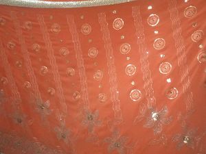 Peach Color Saree