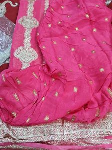 Pink & Gold  Saree Jorjat