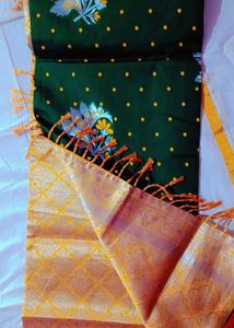 Elegant Green &amp; Gold Saree