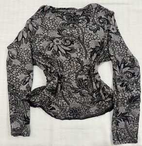 Vintage Floral Knit Long Sleeve Top