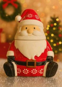 Christmas Santa Ceramic Cookie Jar