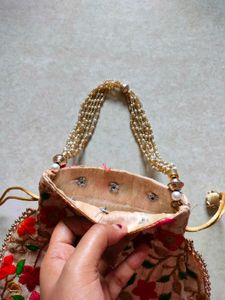 Floral Embroidered Pouch