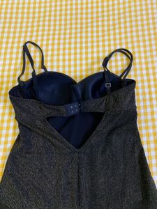 Padded Sparkly Gold  Black Bodysuit Bust 34