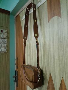 Brown Suede Leather Shoulder Bag