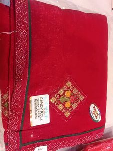 Red Embroidered Saree