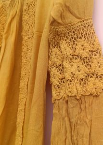 Mustard colour cotton top for women