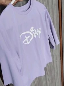 Lavender Disney Crop Top – Half Sleeves