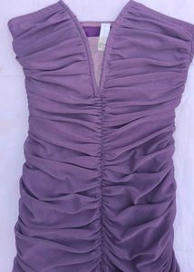 Purple Ruched Bodycon mini Dress