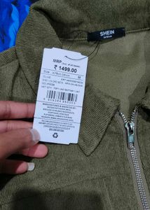 Brand New Shein Olive Corduroy Textured Jumpsuit