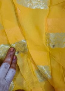 Lakshmipati yellow and red Georgette Saree