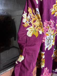 Beautiful Maroon Top With Handwork In Front