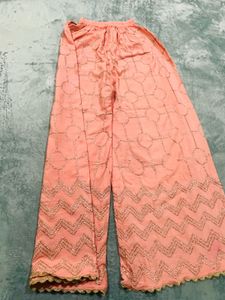 Peach Embroidery Sharara