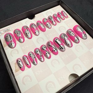 (Sale) Hot Pink Long Press On Nails Oval Shape