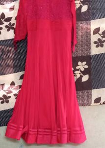 Red Embroidered Anarkali Dress