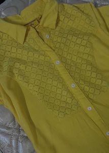 Collar Kurti In Yellow
