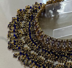 Statement Necklace - Blue &amp; Gold