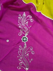 Colorful Embroidered Saree