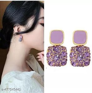 Purple Crystal Earrings