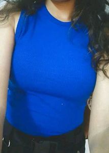 Blue Crop Tank Top