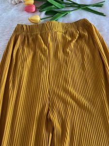 Yellow Shimmer Palazzo Pants