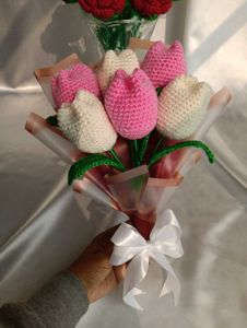 Cream And Pink Tulip Bouquet 💐