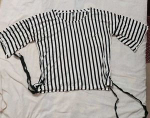 Striped Black & White Top
