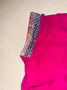 Elegant Pink Silk Saree