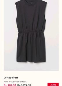 H&amp;m Charcoal Black Jersey Dress