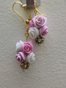Handmade Floral Clay Earrings | Elegant & Lightwei