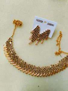 Golden Stone Necklace Set