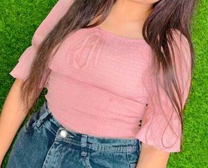 Pink Puff Sleeve Top