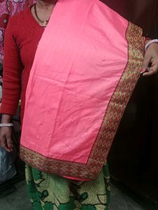 Peach Women&#39;s Saree