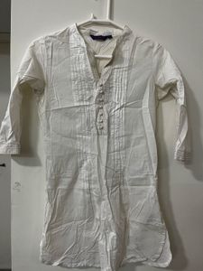 Elegant White Cotton Kurta