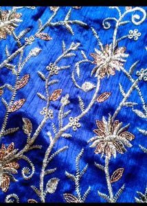 Blue Embroidered Lehenga Skirt