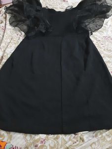 Black Dress with Puff Sleeves