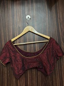 Maroon Blouse with Gold Trim