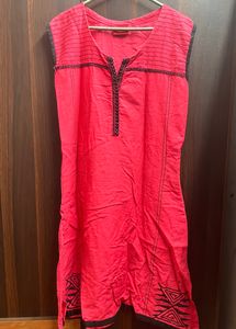 Sleeveless Printed A-line Kurti