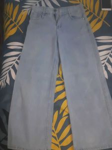 Wide Leg Light Wash Denim Jeans