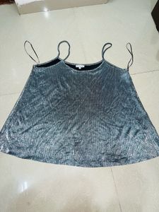 Metallic Silver Tank Top