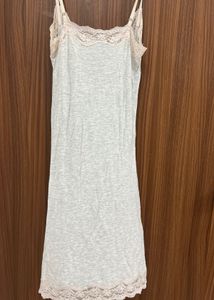 Grey Lacy Slip Dress