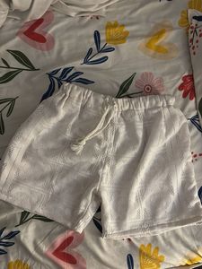 White Crochet Shorts