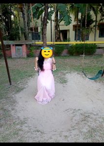 Pink Embroidery Net Gown