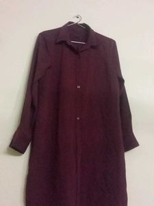Burgundy Shirt Dress