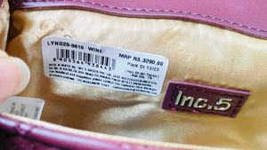 INC.5 Women Wine Quilted Sling Bag