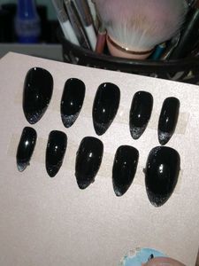 Black Glitter Press-On Nails