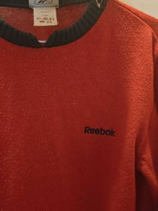 Reebok Men’s Woollen Pullover | Red with Navy Trim