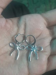 Silver Bow Earrings
