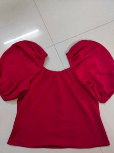 Athena Chic Fuchsia Pink Power Shoulders Top