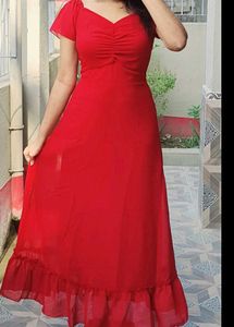 Elegant Red Maxi Dress