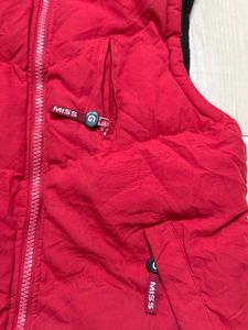 Red Padded Vest with Hood